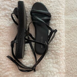 Marc Fisher Black Strappy Sandals with Ankle Buckle